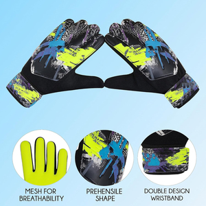 Gants de gardien de but en latex de haute qualité en gros, fermeture à lacets, paume active respirante pour l'entraînement en extérieur - Product Image 2