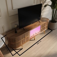 Soporte de TV Electrónico de Madera con Chimenea, Conexión Bluetooth, Diseño Moderno y Lujoso, Muebles para el Hogar, Sala de Estar, Comedor, Hotel