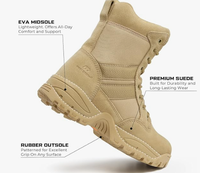 Bottes de travail tactiques pour hommes QUICK WAY INDUSTRIES, à lacets, légères, en cuir, style uniforme, confortables, durables, respirantes, pour l'extérieur