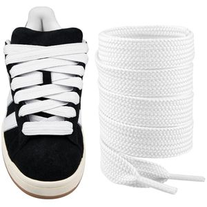 Cordones Planos de 2 cm de Ancho al por Mayor, Estilo <span class=keywords><strong>Retro</strong></span> Vintage, Cordones Gruesos para Zapatillas y Zapatos de Lona, Paquete de 1 Par - Product Image 1