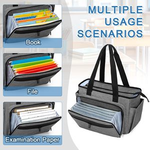 Bolso Tote para Maestras, Bolso Utilitario para Enfermeras con Bolsillo Expandible para Archivos, Maletín para Portátil <span class=keywords><strong>de</strong></span> Oficina para el <span class=keywords><strong>Trabajo</strong></span> - Product Image 4