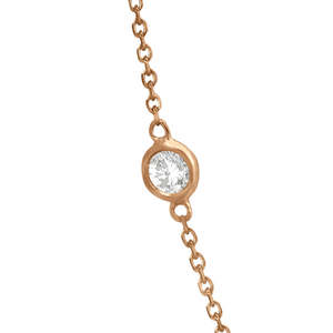 Collier avec pierre précieuse sertie en bélière 1,00 ct Or rose 14 carats - Product Image 2