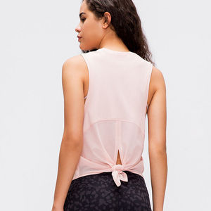 เสื้อกล้ามระบายอากาศได้ดีป้องกันการหดตัวสำหรับผู้หญิงเสื้อกล้ามใส่ออกกำลังกายโลโก้ได้ตามต้องการ - Product Image 5