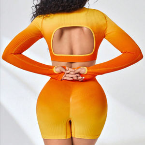 Solid Yoga Sets with Chest <b>Pads</b> Breathable High Quality Autumn Winter <b>Running</b> Workout Sets for Women - Product Image 4