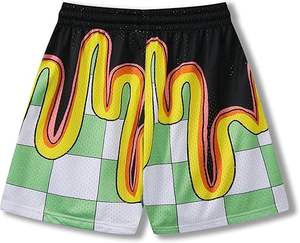 Shorts de basketball pour hommes personnalisés avec logo, style urbain, grande taille, imprimé animal, respirant, séchage rapide, taille élastique, polyester - Product Image 3