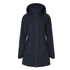 Veste longue à capuche pour femme, mode équestre, hiver, équitation, imperméable, fermeture éclair au dos - Product Image 1
