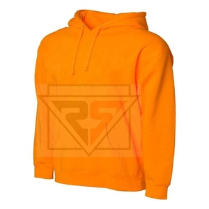 Sudaderas con capucha de color naranja al por mayor de tendencia para sudaderas con capucha de hombre con cordón de algodón 100% colorido unisex con logotipo personalizado - Product Image 4