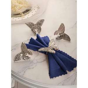 แหวนรองผ้าเช็ดปากโลหะขัดเงาหรูหราสง่างามพร้อมดีไซน์เจียระไนเพชรสำหรับการตกแต่งอาหารค่ำในวันครบรอบแต่งงานระดับพรีเมียม - Product Image 4