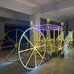 Lumières LED de Noël en forme de calèche et de <span class=keywords><strong>cheval</strong></span> 3D pour l'extérieur, décoration de Noël, accessoire de décoration de Noël - Product Image 5