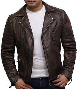 Chaquetas de cuero para hombre de fábrica de Pakistán chaqueta de cuero negro genuino para hombre/chaquetas de cuero de Pakistán - Product Image 5