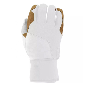 2026 White Full Finger Baseball Glove Brown Palm Non-Slip Synthetic Material Right-Handed Hook Loop Closure Baseball Gloves - Product Image 1