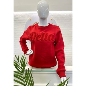 Sweat-shirt à col rond en chenille Delta uni Noir Premium Fleece Sorority Apparel Greek DST Monochrome Winter Top - Product Image 2