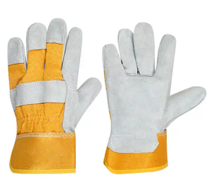 Gants de gréeur canadiens en cuir fendu jaune Finition de qualité supérieure Meilleur prix Gants de jardinage et de construction - Product Image 4