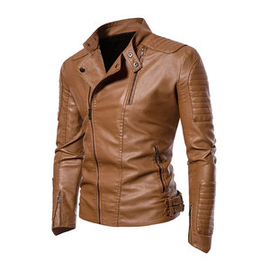 High Quality ODM OEM Customized Handmade Pakistan Genuine <b>Leather</b> Waterproof Eco-Friendly Motorcycle <b>Jacket</b> Men's Stand Collar - Product Image 2