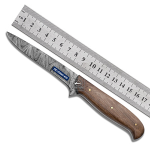 ปลอกหนังแกะลายนูนด้ามทำด้วยมือแกะใบมีดเหล็กดามัสกัสปรับแต่งได้ - Product Image 2