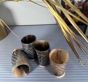 Drinking Horn <b>Glass</b> Polished Shot Cup for <b>Whiskey</b> Agate Beer <b>Glass</b> Food & Wine Safe - Product Image 2