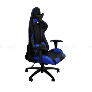 Silla Gaming GC06 Azul y Negra con Reposabrazos 4D, Base Giratoria, Función de Masaje, Material de Cuero PU, Altura Ajustable y Extensible, Malla Transpirable - Product Image 1