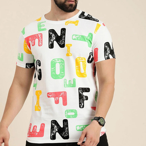 Precio al por Mayor, Servicio OEM, Camiseta Casual de Cuello Cuadrado para Hombre, 100% Algodón, Impresión Digital, Estilo Urbano Satinado - Product Image 3