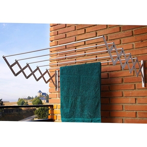 Tendedero de Ropa Extensible de Aluminio para Montar en la Pared, 1.40 Metros - Product Image 2