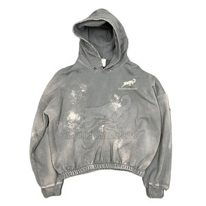Stylish Fashionable <b>Pullover</b> <b>Men</b> Distress Hoodies 2025 Custom Made Latest Design <b>Men</b> Distress Hoodies For Adult - Product Image 1