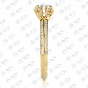 Anillo de moissanita solitario de corte brillante redondo TCW 1,00 para mujer, regalo de aniversario o cumpleaños con acentos elegantes - Product Image 3