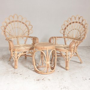 Mobilier pour chambre de bébé en rotin, style unique, ensemble table et chaises en osier pour enfants, sièges pour tout-petits, chaises avec tables - Product Image 4