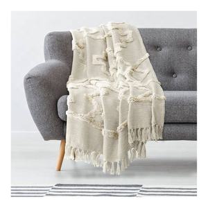 GOTS Certifié de Marque Promotionnel Chaleur d'Hiver Fournissant la Vente en Gros en Vrac Plain Léger Doux au Toucher Coton Imprimé Jetés - Product Image 4