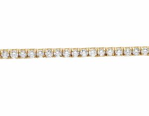 Pulsera de Plata de Ley 925 Chapada en Oro con Diamantes Redondos de Moissanita, Estilo Clásico para Compromiso, Fiesta o Boda para Mujer - Product Image 2