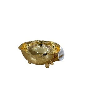 Bol à soupe et à aliments en métal poli or de luxe Design classique Taille moyenne Idéal pour les desserts, les collations et les ustensiles de cuisine - Product Image 1