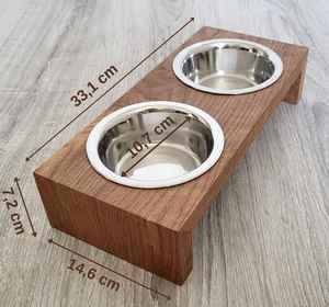 Comedero Elevado para Perros de Madera con Tazones Extraíbles de Acero Inoxidable para Mascotas - Product Image 1