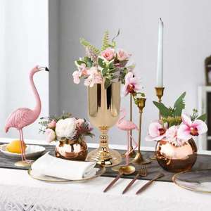 Florero de Metal Decorativo para Mesa, Centro de Mesa con Base de Pedestal con Acabado Pulido para Decoración de Interiores de Hogar, Hotel, Bodas y Eventos - Product Image 6