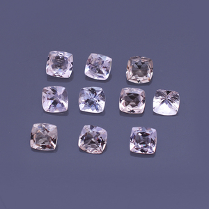 7 pièces de pêche naturelle Morganite 5x5mm coussin coupe 5.2 Cts lot Iroc ventes haute qualité Morganite lâche pierre précieuse facette US $144.8 - Product Image 3
