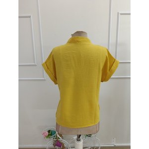 เสื้อเบลาส์สตรีแขนสั้นคอจีน รุ่นโซเฟีย 35753 - สีเหลือง - Product Image 5