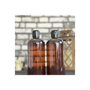 Confezione da 2 bottiglie di plastica ambrata da 500 Ml con coperchio ribaltabile Boston