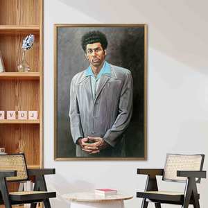 Elegant Printed Canvas Artwork - Modern Kramer Portrait Decor,Gold <b>Framed</b> - Product Image 1