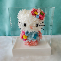 Boîte en acrylique personnalisée avec hortensia préservé, cadeau pour la fête des mères et le Nouvel An, décoration de fleurs éternelles