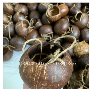 Maceta de cáscara de coco 100% Natural y artesanal, maceta de cáscara de coco con cuerda colgante, hecha en Vietnam - Product Image 2