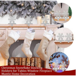 Supports décoratifs de bas de Noël de flocon de neige de Noël modernes cintre de bas de flocon de neige en métal pour la meilleure vente - Product Image 3