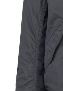 Blousons bombardiers en toile à capuche manches longues et col montant vente en gros de vestes de bombardier zippées personnalisées pour hommes de couleur unie couleur personnalisée - Product Image 5