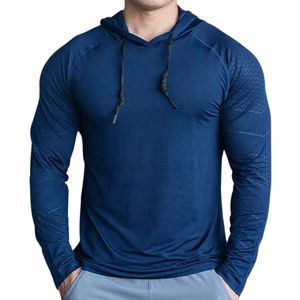 Camisa con capucha de manga larga ligera atlética de alta calidad con diseño personalizable Camisa con capucha de manga larga ligera atlética para hombre - Product Image 1
