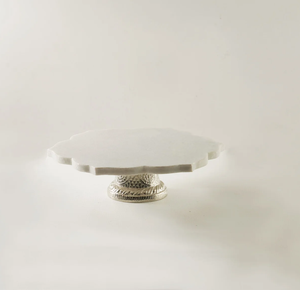 Marble <b>Cake</b> Stand 2-<b>Tier</b> Wood Handle Dessert and Cupcake Stand For Decorative Item Used - Product Image 6