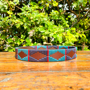 Navy Teal Verdejo เข็มขัดโปโลผู้ชาย, เข็มขัดหนังแท้ลำลองความยาวตามสั่ง100% ทองเหลืองแท้สำหรับหัวเข็มขัด - Product Image 4