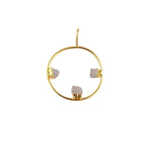 <b>Rainbow</b> Moonstone 30mm Plated Raw Gemstone 18K Diamond Plating Wholesale Jewelry <b>Necklaces</b> Earrings Making Customized Designs - Product Image 3