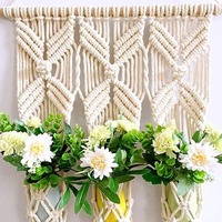 Suspension murale décorative bohème en macramé en tissu doux pour plantes, taille et couleur personnalisables, fabriqué au Vietnam