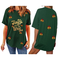Fabricant de gros T-shirt décontracté à paillettes personnalisé pour femmes, coupe ample avec paillettes pour la fête de Noël