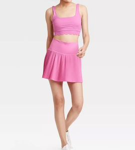 Jupe d'entraînement pour femmes jupe athlétique taille haute avec short intégré tissu doux à séchage rapide pour Fitness Tennis Golf - Product Image 3