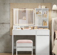 Table de toilette multifonctionnelle peu encombrante, coiffeuse portable avec tiroirs de rangement, bureau de maquillage pour chambre à louer