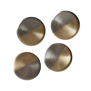 Antique <b>Gold</b> Finished Metal <b>Coasters</b> Round Shape Kitchenware Tea and Coffee Serving <b>Coaster</b> Customized Handmade - Product Image 3