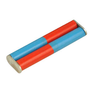 Imanes cilíndricos de acero cromado, hechos de acero cromado rojo y el otro medio en azul - Product Image 1