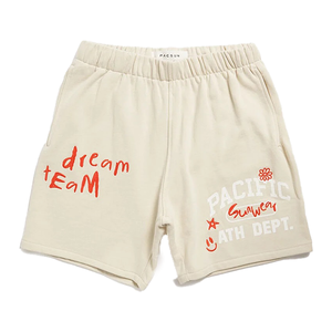 Short de jogging personnalisé délavé à l'acide pour hommes Short de gymnastique en coton épais brodé avec écusson solide en laine vintage vieilli à taille élastique - Product Image 6